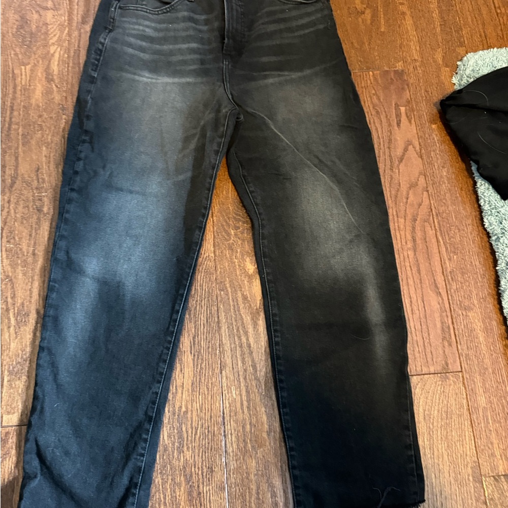 Old Navy Black Washed Straight Jeans